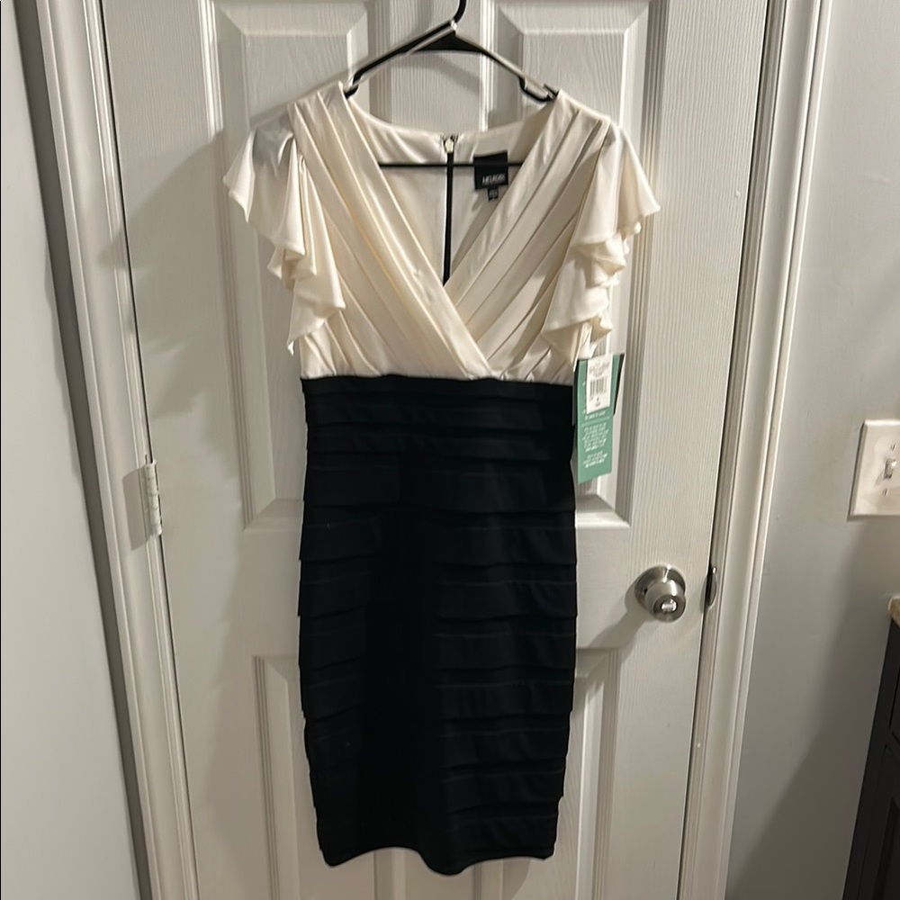 Cream Midi Dress with Surplice Neckline and Flutter Sleeves